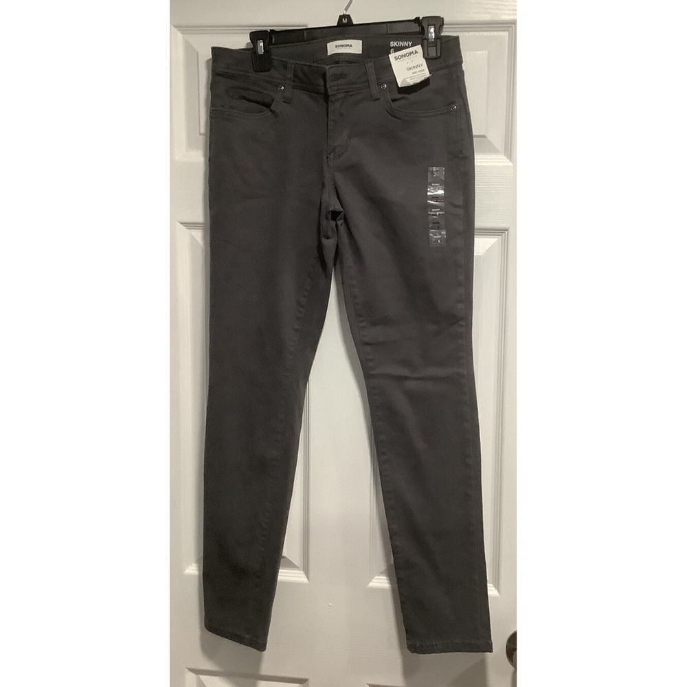 NWT Petite Sonoma Goods For Life gray Mid Rise Skinny Pants 6